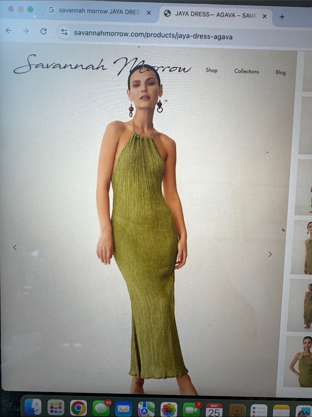 Savannah Morrow Agava Halter Maxi Dress — Agave Green